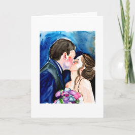 Glückwünsche | Wedding Kiss Watercolor Art Karte