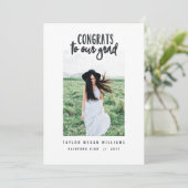 Glückwünsche zu unserem Abitur (zugeschnittenes Bi Karte (Stehend Vorderseite)