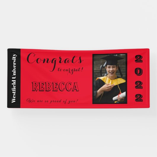 Glückwünsche zu unserem Grad Red Banner (Horizontal)