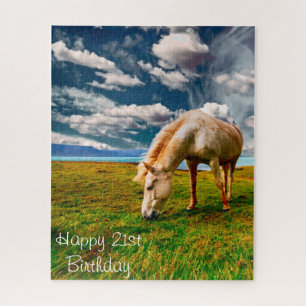 Glückwünsche zum 21. Geburtstag. Puzzle