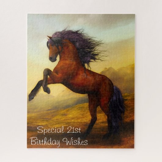 Glückwünsche zum 21. Geburtstag. Puzzle (Vertikal)