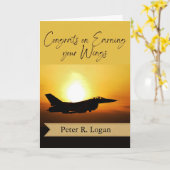 Glückwünsche zum Gewinnspiel-Pilot in Jet Karte (Gelbe Blume)