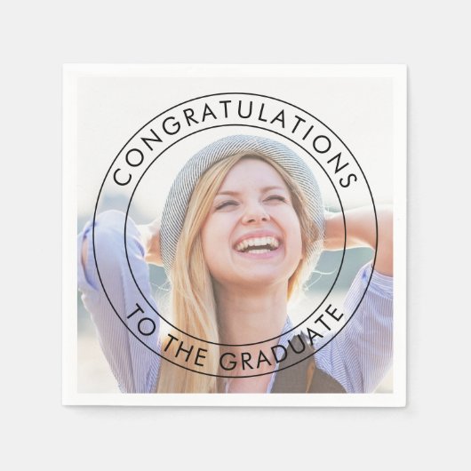 Glückwünsche zum graduierten großen Foto Serviette (Vorderseite)