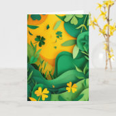 Glückwünsche zum Kleeblatt Karte (Gelbe Blume)
