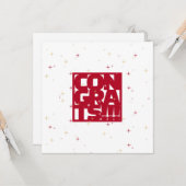 Glückwünsche zum neuen Job (rot) Karte (Vorderseite/Rückseite Beispiel)