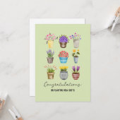 Glückwünsche zur Anpflanzung neuer Wurzeln für neu Karte (Vorderseite/Rückseite Beispiel)