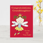 Glückwünsche zur Enkelin, verlorener erster Zahn Karte (Gelbe Blume)