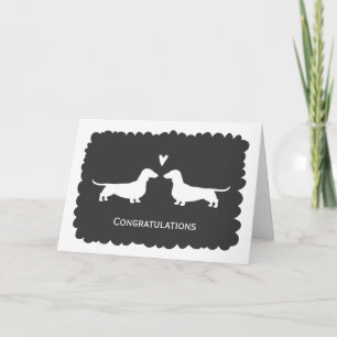 Glückwünsche zur Hochzeit der Dachshunde   Hunde-G Karte