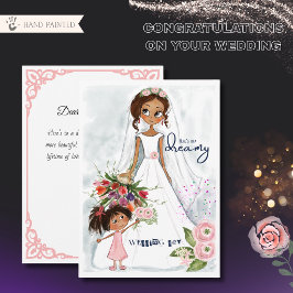 Glückwünsche zur Hochzeit für Braut und Blumenmädc Feiertagskarte
