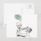 Glückwunschjesus Feiertagspostkarte (Vorne/Hinten)