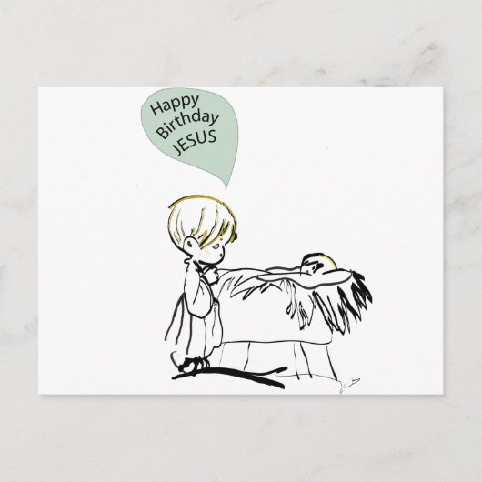 Glückwunschjesus Feiertagspostkarte (Vorderseite)