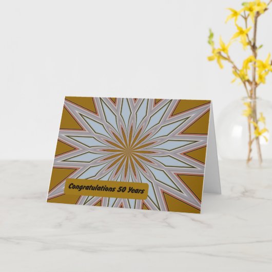 Glückwunschkarte, 50 Jahre im Geschäft Karte (Gelbe Blume)