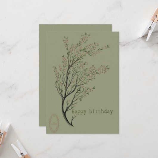 Glückwunschkarte botanisch einladung (Vorderseite/Rückseite Beispiel)