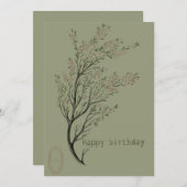 Glückwunschkarte botanisch einladung (Vorne/Hinten)