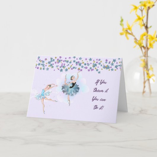 Glückwunschkarte für Ballerina Karte (Gelbe Blume)