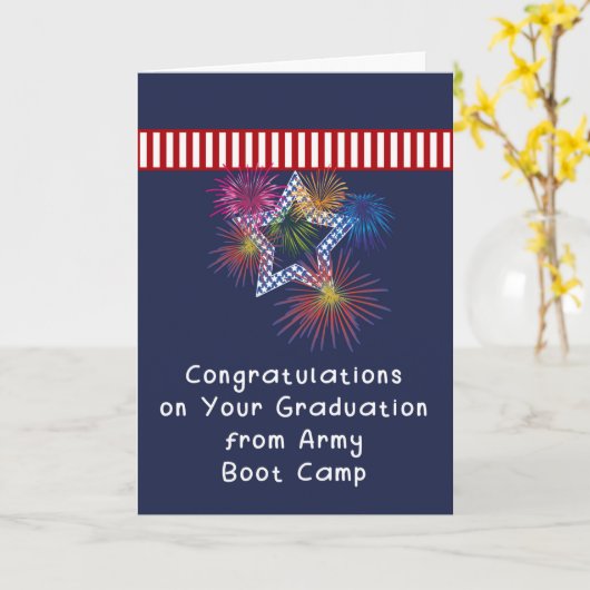 Glückwunschkarte für den Abschluss des Army Boot C Karte (Gelbe Blume)