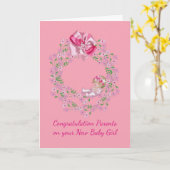 Glückwunschkarte für Eltern des neuen Baby Girl Karte (Gelbe Blume)