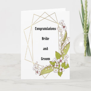 Glückwunschkarte für Hochzeiten mit Blume Dankeskarte