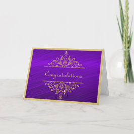 Glückwunschkarte für HochzeitGold Lila Karte
