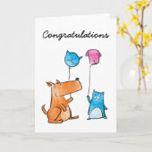 Glückwunschkarte für Katzen und Hunde Karte (Gelbe Blume)