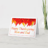 Glückwunschkarte für Mama und Vater Rote Blätter Karte (Vorderseite)