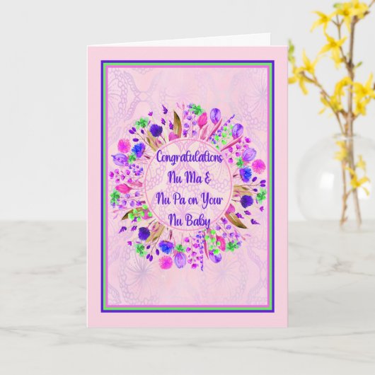 Glückwunschkarte für neue Mutter und Vater Karte (Gelbe Blume)