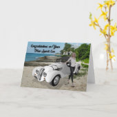 Glückwunschkarte für neues Sportauto Karte (Gelbe Blume)