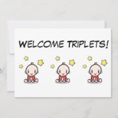 Glückwunschkarte für Triplets, Einladung (Vorderseite)
