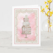 Glückwunschkarte Hochzeit mit schönem Kuchen Karte (Gelbe Blume)