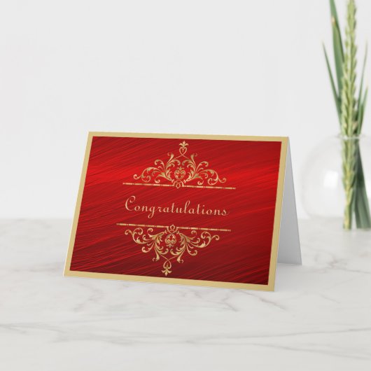Glückwunschkarte HochzeitGold Red Karte (Vorderseite)