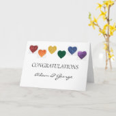 Glückwunschkarte - LGBTIQ Rainbow Pride Hearts Karte (Gelbe Blume)