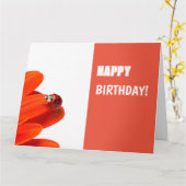 Glückwunschkarte Marienkäfer auf oranger Blüte Karte (Gelbe Blume)