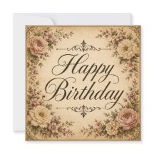 Glückwunschkarte mit Blumenmotiv zum Geburtstag 
