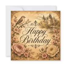 Glückwunschkarte mit Blumenmotiv zum Geburtstag 