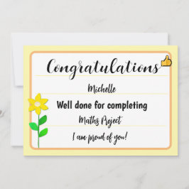 Glückwunschkarte mit gelber Blume Feiertagskarte