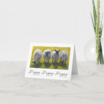 Glückwunschkarte mit malerischen Schafen
