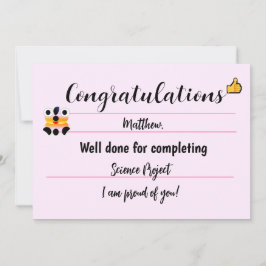 Glückwunschkarte mit Niedlichem Gesicht - rosa Feiertagskarte