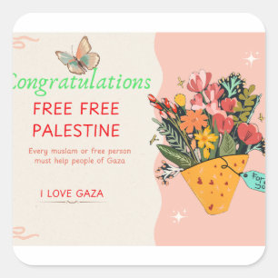 Glückwunschkarte Quadratischer Aufkleber