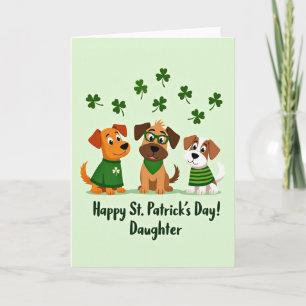Glückwunschkarte Shamrock Dogs zum St. Patrick's D Karte