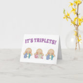 Glückwunschkarte - Triplets One Girl Two Boys Karte (Gelbe Blume)