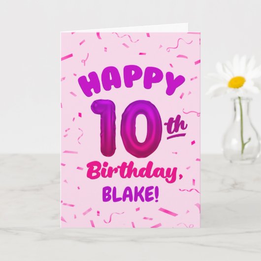 Glückwunschkarte zum 10. Geburtstag mit individuel Karte (Kleine Pflanze)