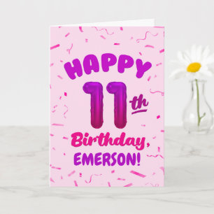 Glückwunschkarte zum 11. Geburtstag mit individuel Karte