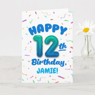 Glückwunschkarte zum 12. Geburtstag mit individuel Karte