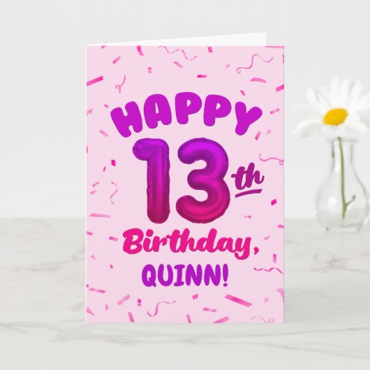 Glückwunschkarte zum 13. Geburtstag mit individuel Karte (Kleine Pflanze)