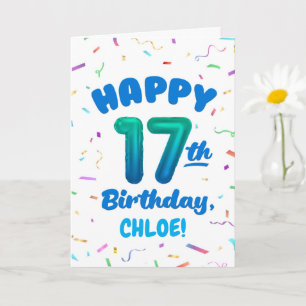Glückwunschkarte zum 17. Geburtstag mit individuel Karte