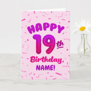 Glückwunschkarte zum 19. Geburtstag mit individuel Karte