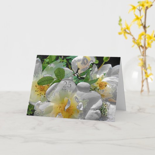 Glückwunschkarte zum 25. Hochzeitstag Karte (Gelbe Blume)
