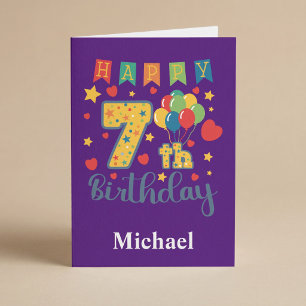 Glückwunschkarte zum 7. Geburtstag Karte