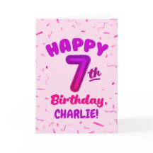 Glückwunschkarte zum 7. Geburtstag mit individuell