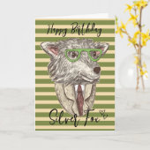 Glückwunschkarte zum Geburtstag lustigen Silberfuc Karte (Gelbe Blume)